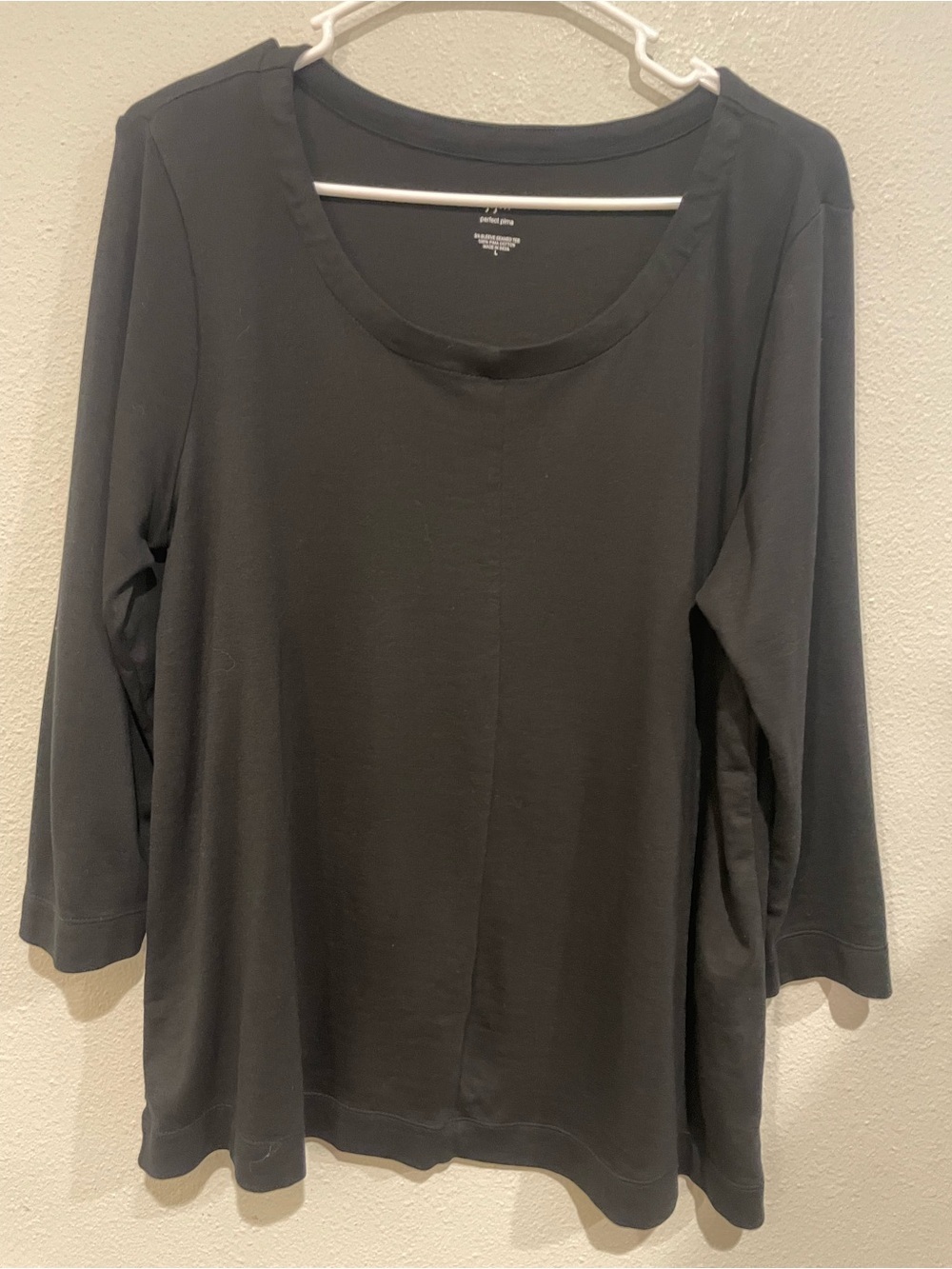 J. Jill Black Scoop Neck Long Sleeve Tee